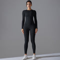 new arrival brushed nylon long sleeves yoga clothes high elastic naked tight sports suit running fitness two-piece set