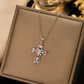 Titanium steel necklace women's cross-border hot cross pendant classy light luxury fashion simple clavicle chain jewelry wholesale