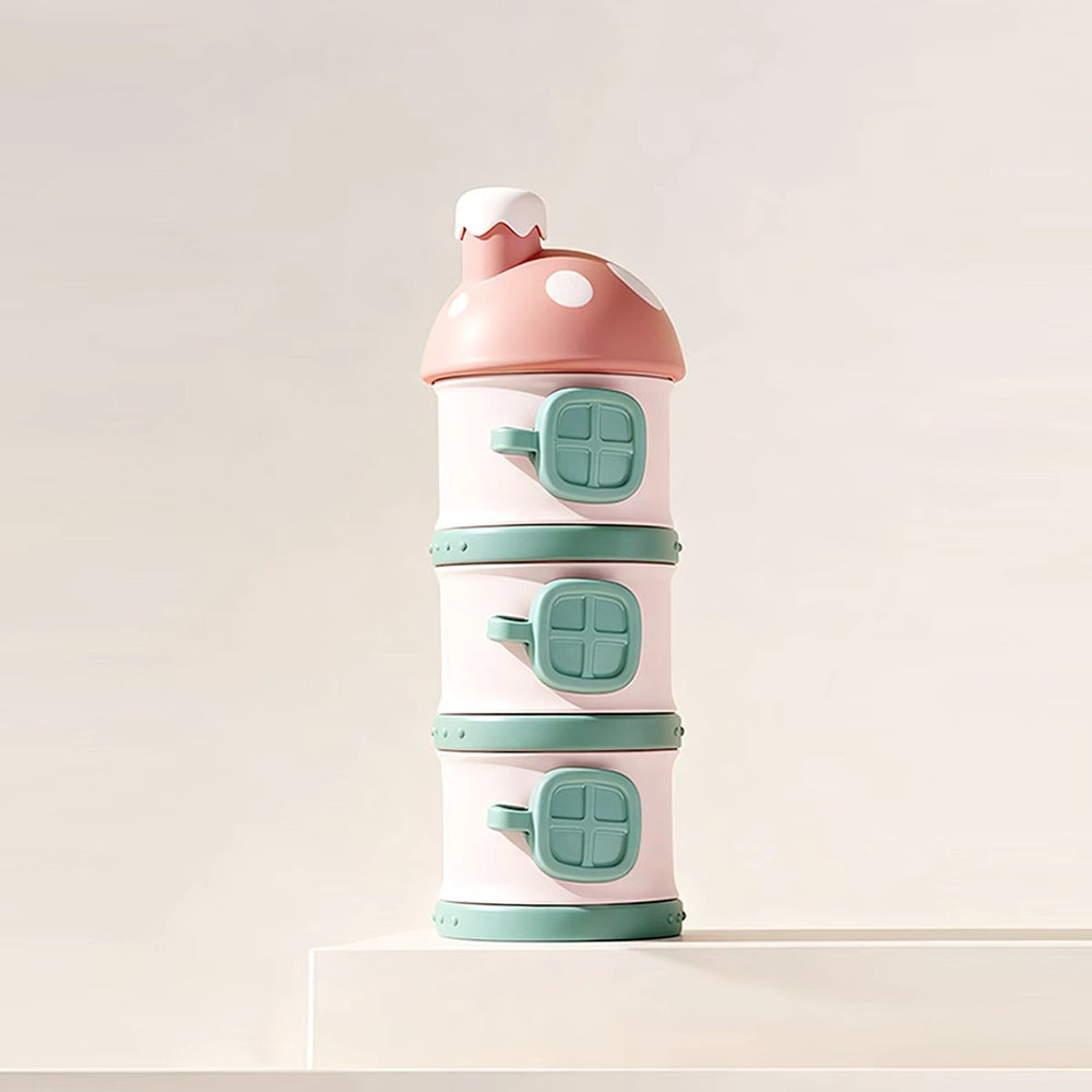 Babylon elephant direct - individually layered formula dispenser: three-tier, side-opening, portable, and airtight food storage container for baby formula