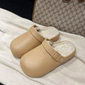 Detachable cotton slippers for women, cute new arrival home heattechthick sole non-slipoutwear, shit-feeling toe-cap stuffed cotton shoes