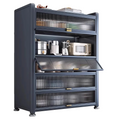 Kitchen storage rack floor-standing multi-layer dust-proof storage cabinet microwave oven for home with door multi-functional cabinet storage cabinet