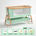 Wood grain aluminum alloy - green cloud - deluxe edition - waterproof pad + shaping pillow + bed bumper