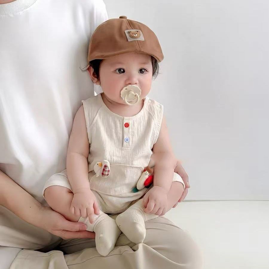 Summer lightweight sleeveless baby romper - newborn bodysuit, cartoon crawling suit for boys and girls