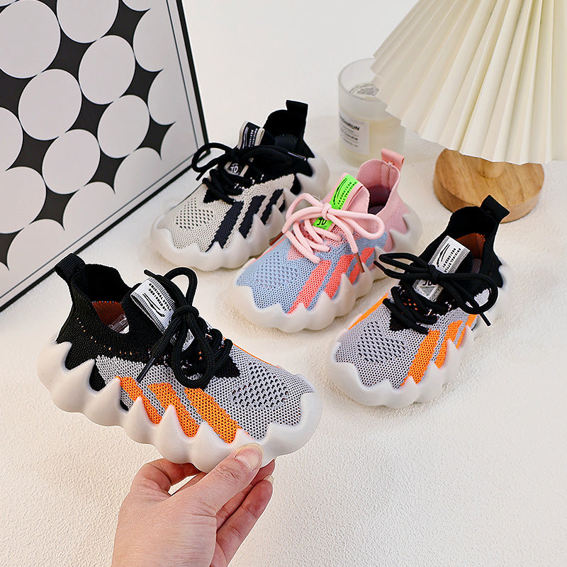 spring/autumn kids' octopus coconut shoes: breathable athletic sneakers for boys, casual sock shoes for girls, versatile and stylish