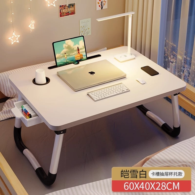 Small table on the bed, foldable computer desk, for home bedroom bay window desk, dormitory student dormitory lazy study table