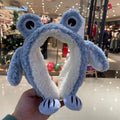 Trendy frog ear muffs with moving ears - kids' cartoon plush warm ear covers for outdoor use