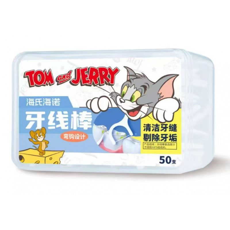 Hanole One Enjoy Three Floss Sticks Fruit Flavor Floss Picks Portable Boxed Teeth Cleaning Disposable Floss