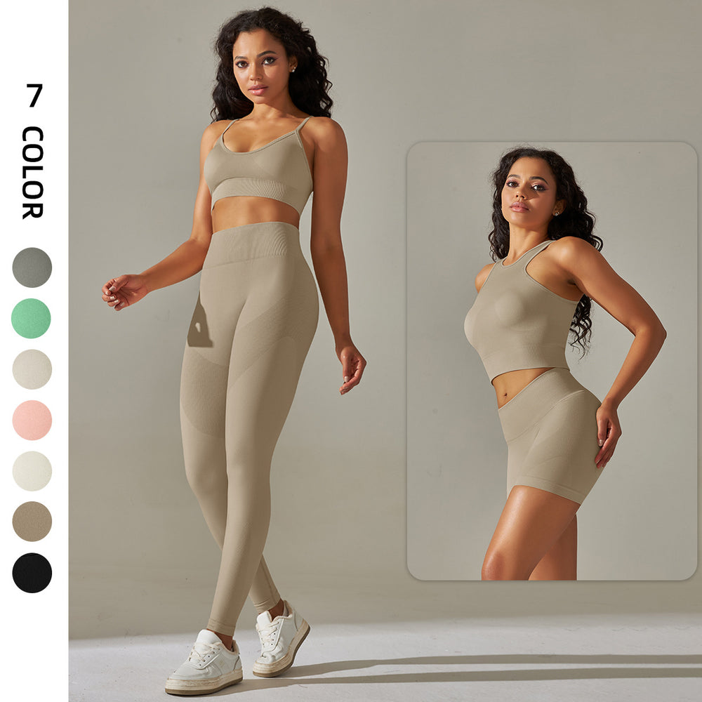 Seamless new sports bra and leggings set - peach lift, butt enhancing, tight-fitting, quick-dry, high-waisted workout outfit
