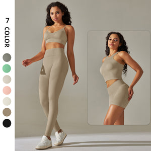 Seamless new sports bra and leggings set - peach lift, butt enhancing, tight-fitting, quick-dry, high-waisted workout outfit