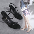 Women's sandals 2023 new summer trendy stiletto heel peep-toe sandals with buckle strap - sexy korean style