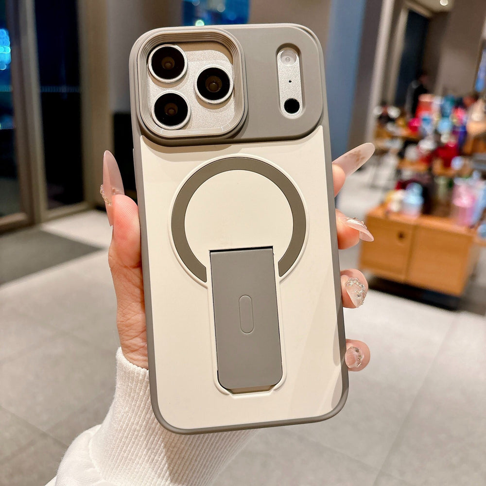 Dazzling armor skin feel magnetic invisible stand compatible iphone 17 pro max phone case apple 16 anti-drop matte case