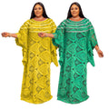 African women's robe cross-border supply loose green long dress subtle embroidery lace elegant commute maxi dress