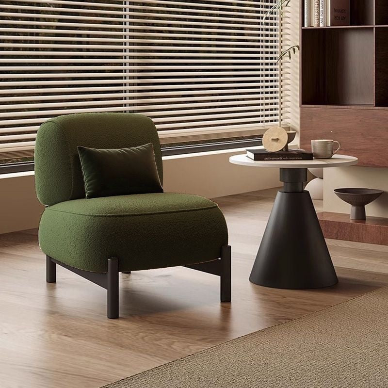 Cream mid-century style living room single sofa designer style living room beauty salon reception fabric cashmere casual chair