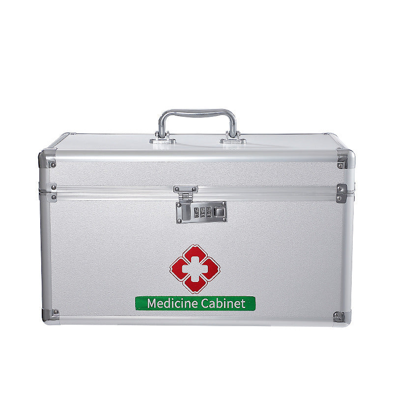 Password lock Portable medical box Aluminum alloy medicine box Family large-capacity emergency set Medical drug storage box