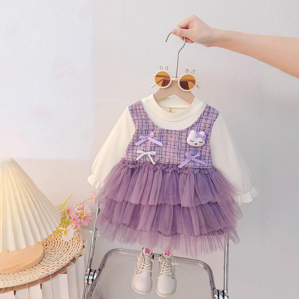 Girls' dress autumn collection  spring new style chic little girl children's princess baby dress cake gown