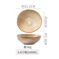Retro stoneware ceramic tableware restaurant hotel stylish thread western food steak plate for home high-looking deep plate soup plate