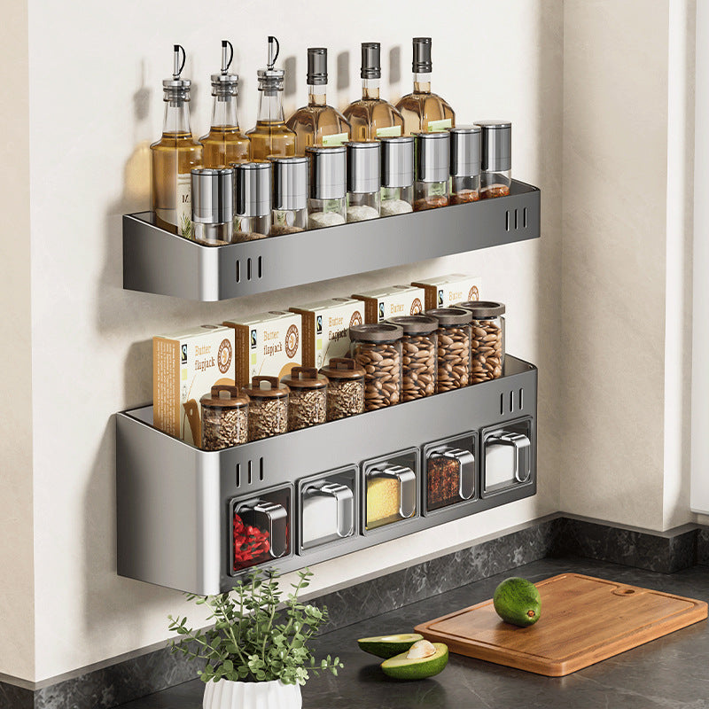 Kitchen seasoning rack non-punching wall hanging wall household multi-functional condiment box can storage combination set