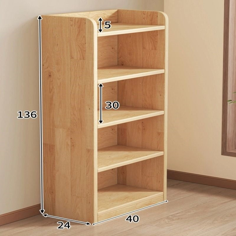 Solid wood bookshelf living room simple floor bookcase student storage rack children's home multi-layer bedroom storage cabinet