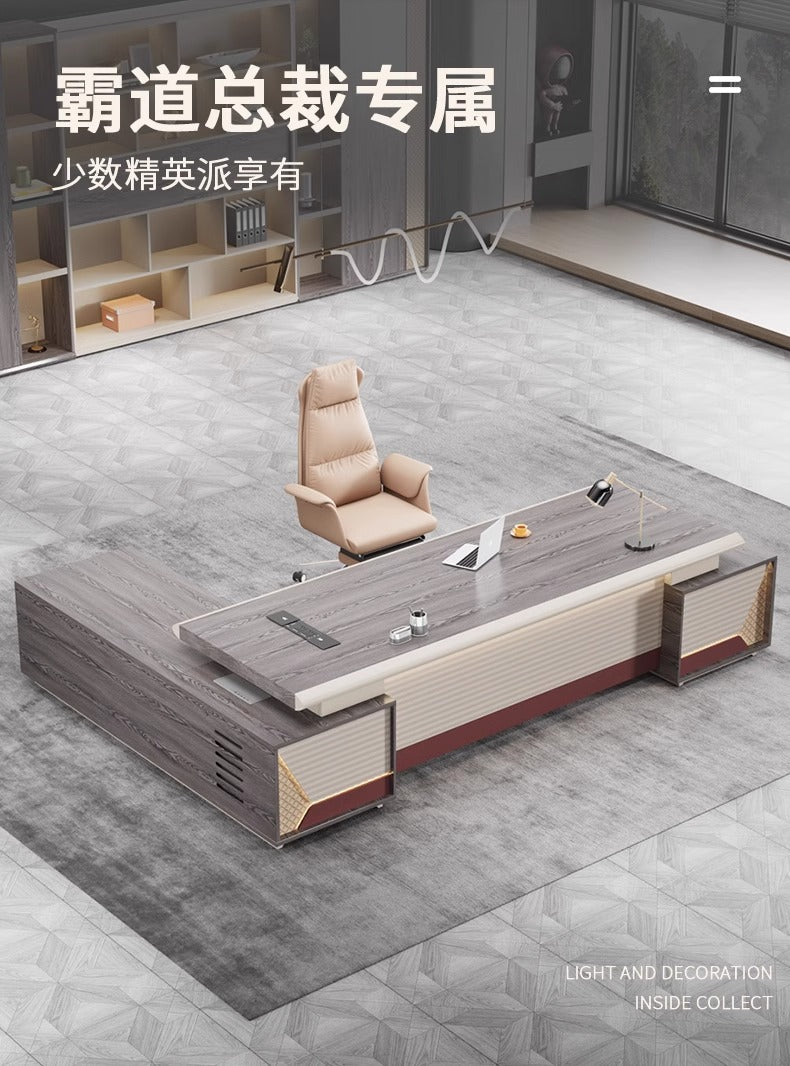 Boss desk office desk casual modern president manager desk supervisor table and chair combination light luxury executive desk office furniture
