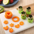 Stainless steel vegetable and fruit carving set - butterfly pasta mold & printing die - full hand protection 5-piece one-piece design