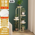 Accessible luxury multi-layer floor-standing flower shelf indoor living room storage rack iron art succulent flower rack balcony plant flower pot rack