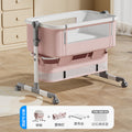 Aluminum alloy baby crib - portable, convertible, multi-functional, foldable, seamless splicing, baby rocking bed