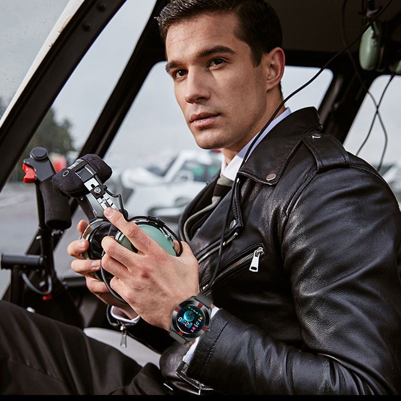 Smart watch men's adult multifunctional bluetooth bracelet full round full touch waterproof heart rate sleep pedometer alarm clock trendy