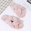 2024 source manufacturer cross stuffed slippers fall and winter new arrival indoor heattech cotton slippers thickened leaky toe furry slippers