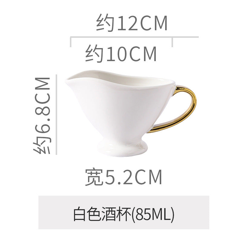 Retro special-shaped ceramic western food steak plate electroplated gold accessible luxury style western food salad bowl mug high-looking plate