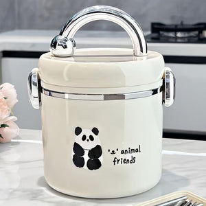 Insulated lunch box 304 stainless steel office workers can be heated in microwave lunch box students kids meal hot pot bowl