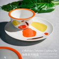 Ins scandinaviancasual style grids geometric fragments creative design color block paint bowl stylish color ceramic bowl