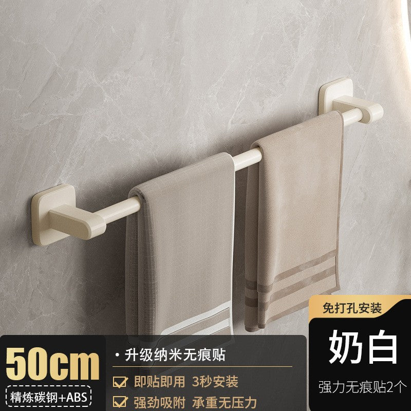 White towel rack, toilet non-punching wall rack, bathroom double single rod toilet, toilet storage hanger
