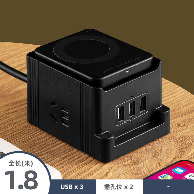 Smart wireless charging usb socket board multifunctional power strip multi-orifice wiring board with long cable multi-position power strip socket