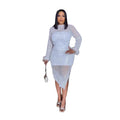 African plus size women's bodycon dress  - cross-border e-commerce, , , and independent store - sequined white dress