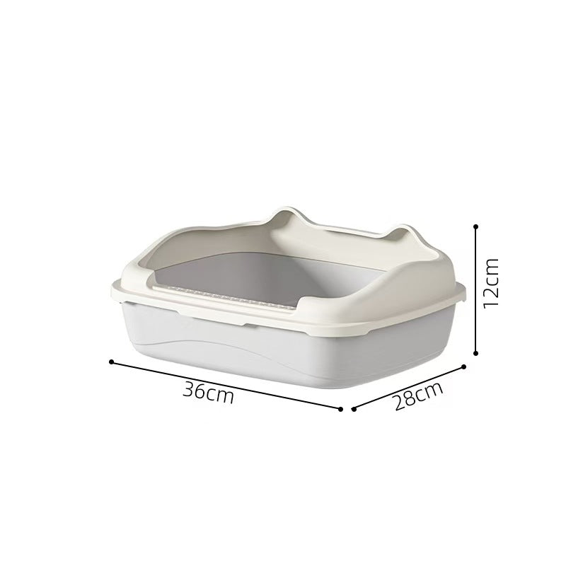 Extra-large, semi-enclosed cat litter box - prevents tracking, extra small size for kittens, complete cat supplies