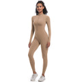 European and american style zipper nude feel long sleeve bodysuit yoga outfit - quick dry, compression, high-intensity running fitness activewear for women