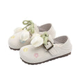 Vancahao kids' french-style leather shoes, new autumn  collection: embroidered princess shoes for girls, vintage student flats