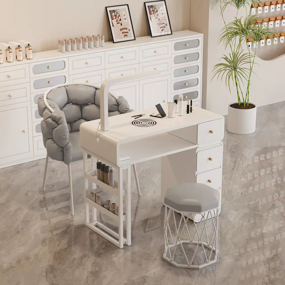 Cute popular scandinavian makeup stool bedroom backrest chair light luxury ins style modern minimalist nail salon
