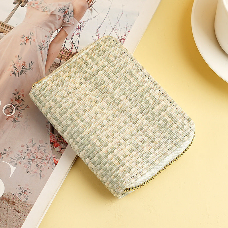 New organ card bag, large capacity, multi-card position, ID card holder, women's anti-theft zipper wallet, fashionable pu card bag.