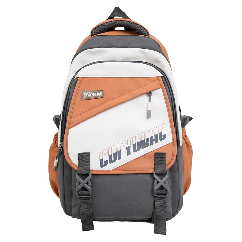 New junior high school schoolbag, college student college style casual simple backpack, fashion trend middle school backpack