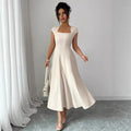 new cross-border european and american style elegant summer solid color long dress