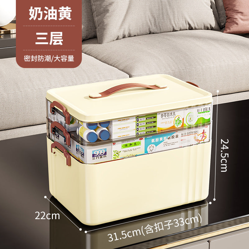 New large household medicine box, large-capacity household medicine box, multi-layer drug classification, storage and sorting box