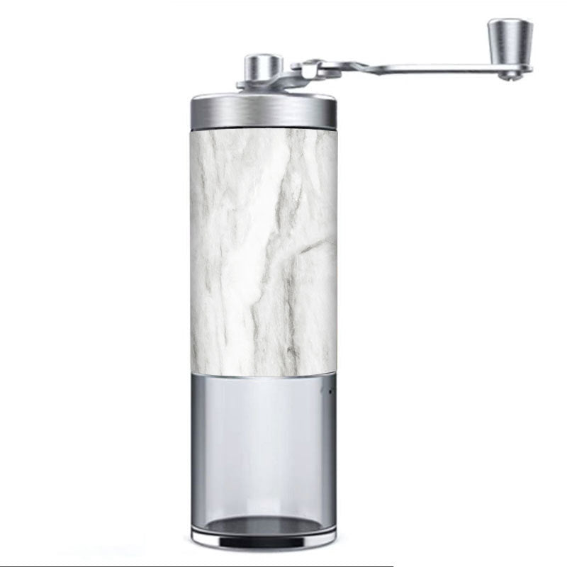Hand-cranked portable coffee grinder, stainless steel hand grinder, small household external adjustment wood grain