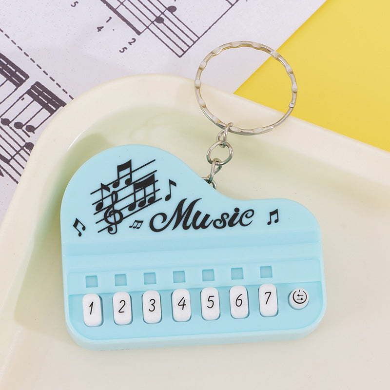 Mini pocket piano keychain - kids' electronic keyboard cartoon keychain pendant - playable, light-up creative toy