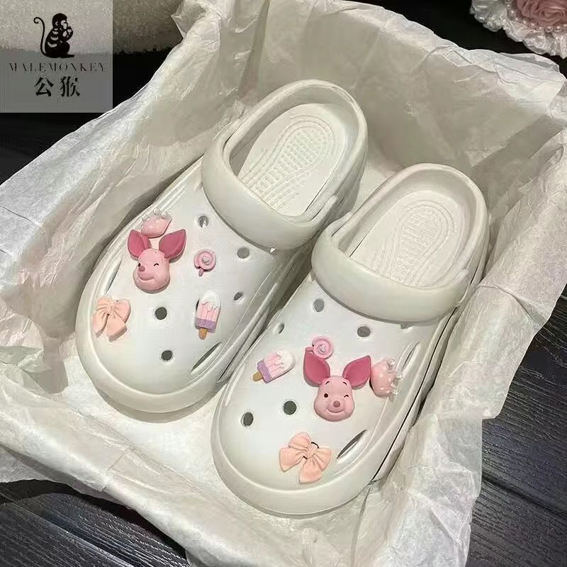 2025new arrival croc shoes men's summer outwear outdoor women's thick solenon-slip couple men's sandals