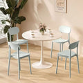 White + green + one table and four chairs