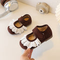 Ready-to-ship new children's leather shoes, korean style, girls' lace-trimmed princess shoes, elegant student patent leather soft-soled flats