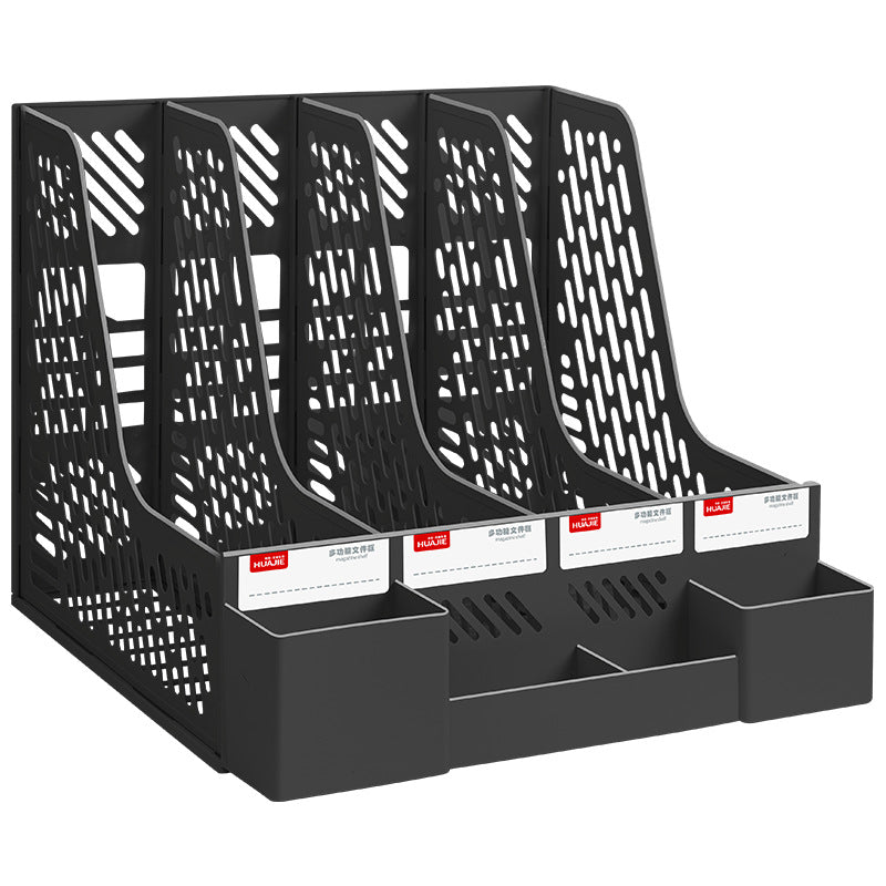 Huajie Desktop File Storage Rack File Rack Thickened Student Bookstand File Box File Bar Data Shelf