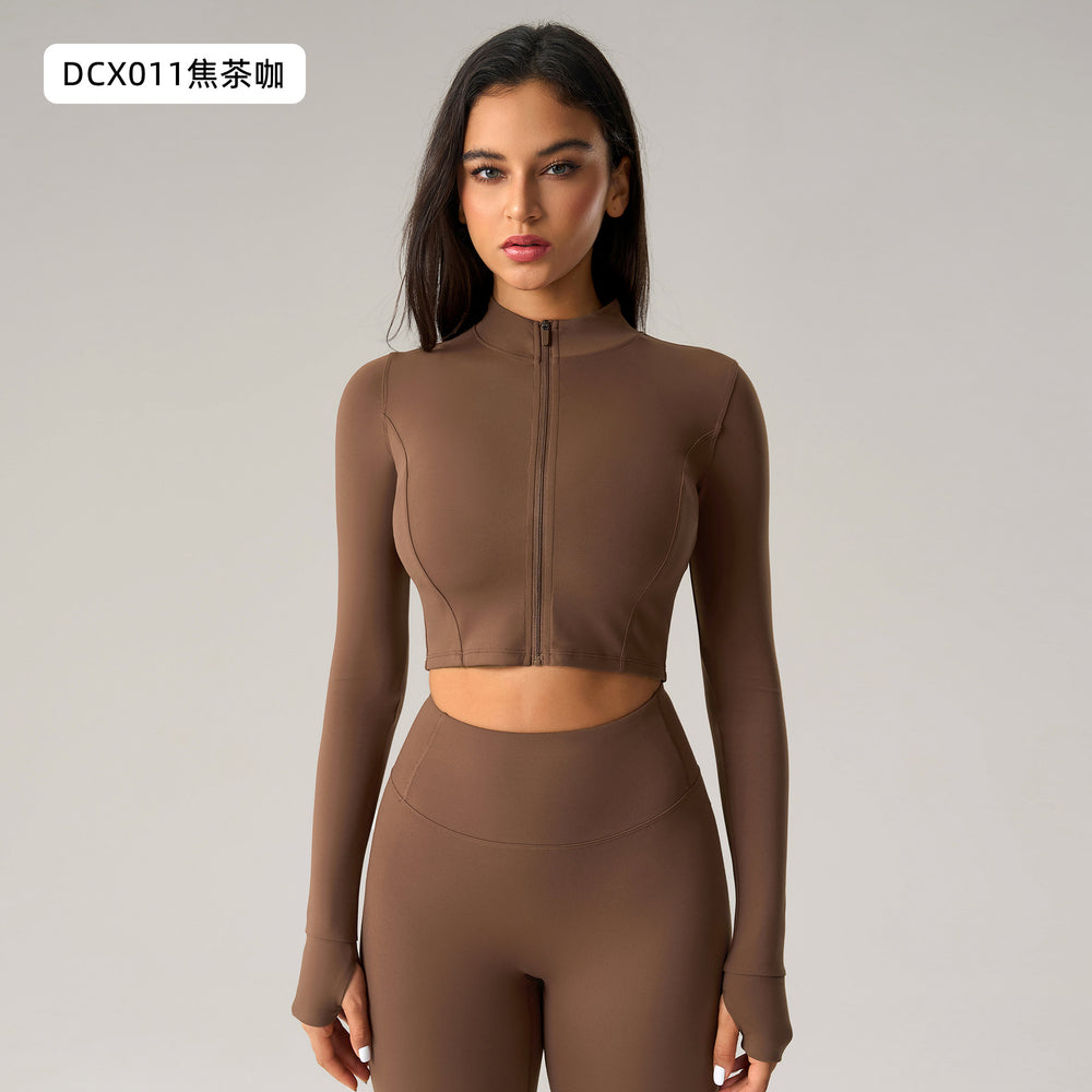 fashion tight butt lifting fitness yoga pants zipper long sleevesjacket push-up sports bra yoga suit