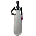 European and american cross-border women's fashion:  spring new arrival - elegant 3d floral shoulder strap solid color pleated backless cami dress